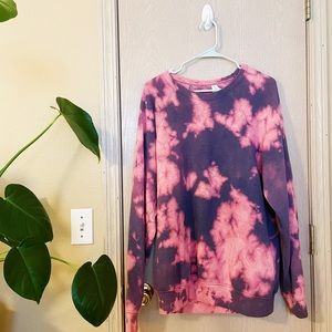 Hand Tie-Dyed Sweatshirt (Navy + Pink)